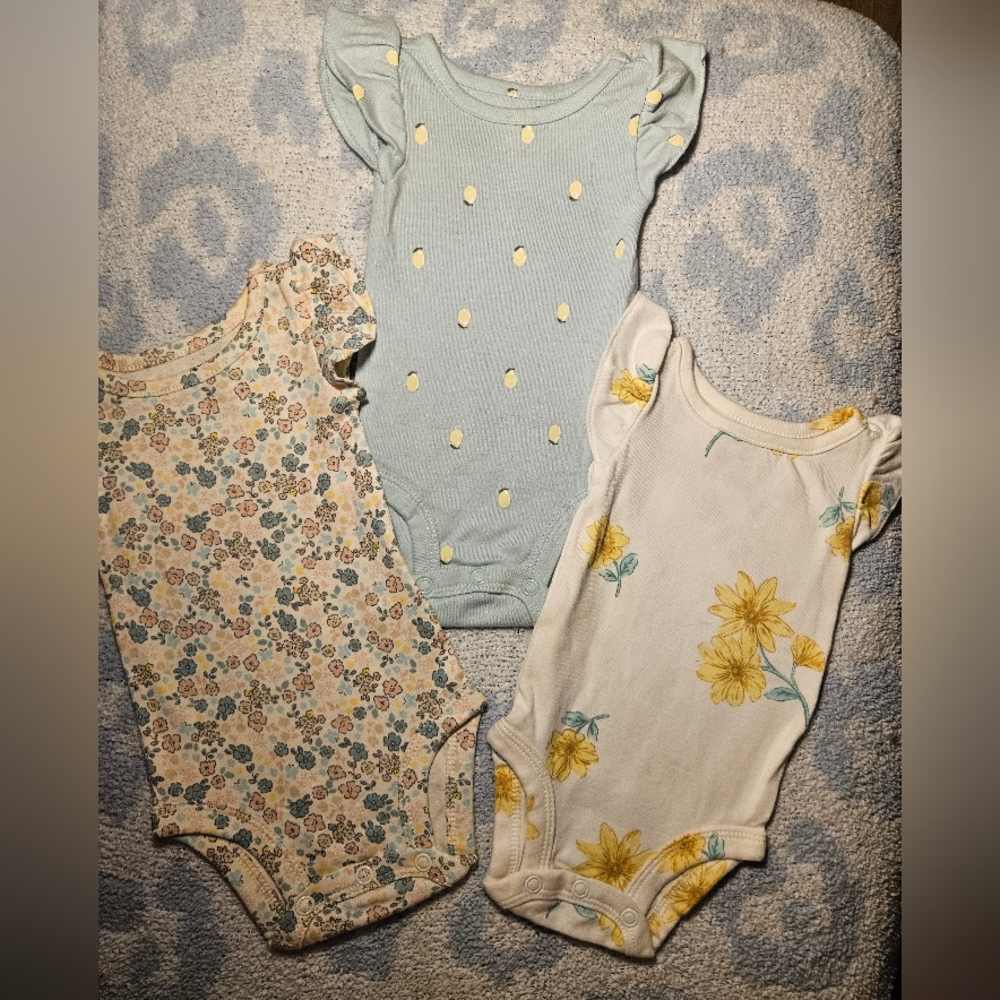Floral and Lemon Print Kids One Pieces
